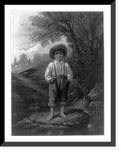 Historic Framed Print, Whittier's barefooted boy,  17-7/8" x 21-7/8"