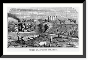 Historic Framed Print, [David L. Payne leading boomers" into Okla.]: Winter quarters in Oklahoma",  17-7/8" x 21-7/8"