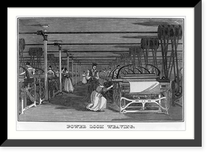 Historic Framed Print, Power loom weaving,  17-7/8" x 21-7/8"