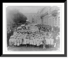 Historic Framed Print, Polish orphans greet U.S. relief commission,  17-7/8" x 21-7/8"