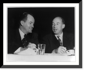 Historic Framed Print, [Adlai Ewing Stevenson, 1900-1965, with Hubert Humphrey, 1952, facing slightly left],  17-7/8" x 21-7/8"