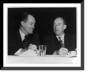 Adlai Ewing Stevenson, 1900-1965, with Hubert Humphrey, 1952, facing slightly left, Historic Print