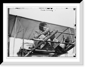 Historic Framed Print, Helene Dutrieu - flying,  17-7/8" x 21-7/8"