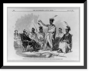 Conference of Kaw Indians (Kansas) with the United States Commission of Indian Affairs, Historic Print