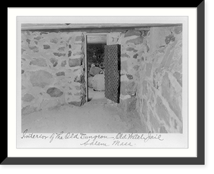 Historic Framed Print, Interior of the old dungeon, old witch jail, Salem, Mass.,  17-7/8" x 21-7/8"