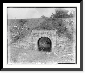 Historic Framed Print, [Railroad culvert overpass, Lexington, Va.],  17-7/8" x 21-7/8"