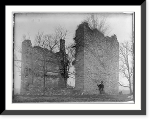 Liberty Hall ruins - man with gun in foreground, W&L Univ., Lexington, Va. Classic, Vintage Print