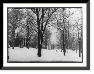 Front view of main campus buildings in snow, W&L Univ., Lexington, Va, Historic Print