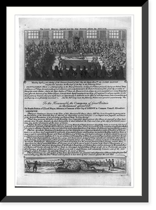 The Lord Mayor's speech and the city petition about excise on tobacco. Speech with illus. of meeting of the Common-Council of London, Historic Reproduction