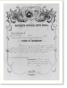 Antique Photo Print - Marriage Certificate - Great Gift for History Buffs