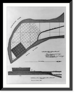 Historic Framed Print, [Cairo, Illinois: plan of Cairo,  1838"]",  17-7/8" x 21-7/8"