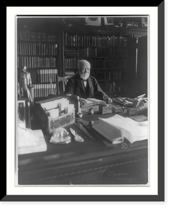 Andrew Carnegie, 1835-1919, half-length portrait, seated at desk, facing right, Antique Poster