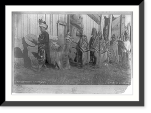 Alaskan Indians in old dancing costumes: Potlatch dancer, Klinquon"", Vintage Poster