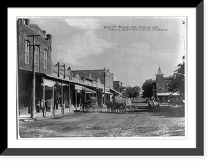 Historic Framed Print, East side of square, Hallettsville, Texas,  17-7/8" x 21-7/8"