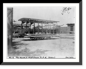 Conn. - New Haven - horse-drawn street railways; N.H. & W.H.H.R.R. Co. cars in car barn yard: car no. 8, Historic Reproduction