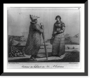 Alaska - Indians - ca. 183-: Costumes des habitants des Iles Aleoutiennes"" Classic, Antique Wall Art