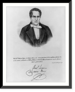 Historic Framed Print, [Antonio Lopez de Santa Anna, 1795?-1876; head and shoulders, facing slightly right],  17-7/8" x 21-7/8"
