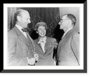 Alan Paton, half, left profile, with David Lilienthal and Irita Van Doren, Oct. 25, 1949, Antique Wall Art