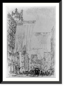 New York, flags on Broadway Classic, Historic Print