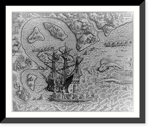 Johannes Staden arrives at unknown island and finds Portugese already there. Supraway, 18 miles from S. Vincentii Insula, Antique Wall Art