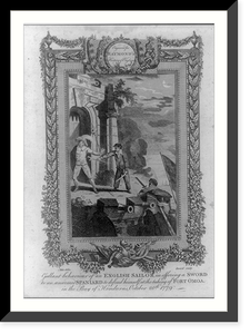 Historic Framed Print, Gallant behavior of an English sailor in offering a sword to an unarmed Spaniard to defend himself, at the taking of Fort Omoa, in the Bay of Honduras, October 20th 1779.Metz delin. ; Record sculp.,  17-7/8" x 21-7/8"