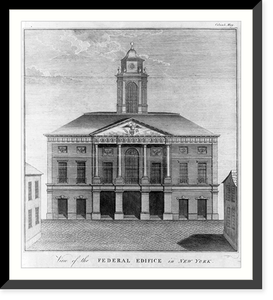 Vintage Americana Print - New York City - View of the federal ediface