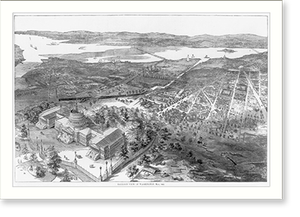 Antique Photo Print - Washington DC - Balloon view of Washington, 1861