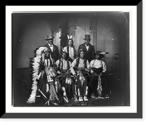 Group of Sioux, ca. 1875: Joe Merrivale, Young Spotted Tail, Antonio Janis, Touch-the-Clouds, Little Big Man, Black Coal, and unid. Indian"", Historic Print