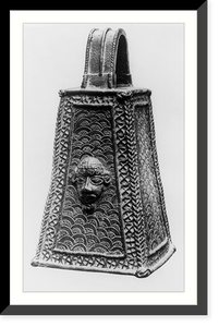 Historic Framed Print, [Photograph of an African metal bell],  17-7/8" x 21-7/8"