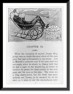 Historic Framed Print, [Man lounging with long-stemmed pipe],  17-7/8" x 21-7/8"