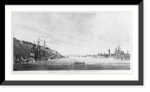 Historic Framed Print, The harbour and part of the town of Havannah,  17-7/8" x 21-7/8"