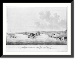 Historic Framed Print, A view taken from the entrance of Louisbourg harbour,  17-7/8" x 21-7/8"