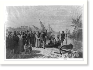 Vintage Americana Print - Columbus - Departure
