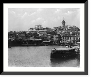 Historic Framed Print, [View of Galata and the (Imperial) Ottoman Bank].Constantinople, Abdullah Fr&egrave;res.,  17-7/8" x 21-7/8"