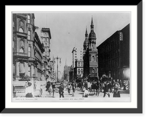 Historic Framed Print, 5th Ave. and 42nd St." 1888",  17-7/8" x 21-7/8"