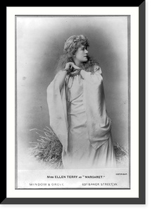 Historic Framed Print, [Ellen Terry, three-quarter length portrait, facing right],  17-7/8" x 21-7/8"