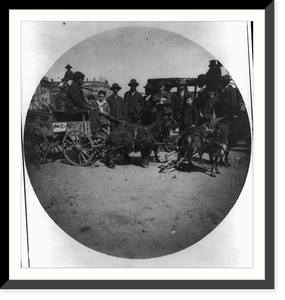 D.C. Wash. - misc. circular photos, 1888-1889: cart drawn by 4 goats, Vintage Wall Art