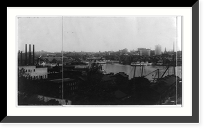 Maryland - Baltimore - harbor and waterfront from Federal Hall (or Hill?), left center of panorama, Vintage Poster