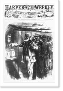 Black & White Photo - The first vote - Antique Wall Decor Print