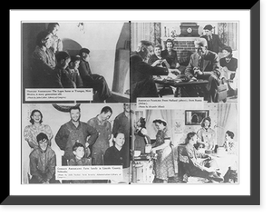 American families who came from foreign countries (Mexico, Germany, Holland, & Russia); composite of 4 photos of home scenes, Vintage Print