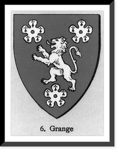 Historic Framed Print, Hamilton of Grange - coat of arms,  17-7/8" x 21-7/8"