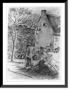 Femme vidant une brouette.C. Pissarro 1880, Historic Print