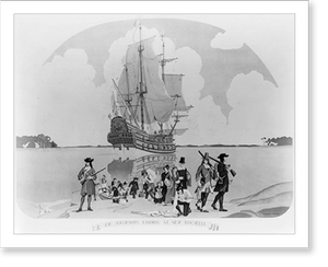 Antique Photo Print - The Huguenots landing at New Rochelle