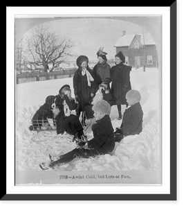 Historic Framed Print, Awful cold, but lots of fun,  17-7/8" x 21-7/8"