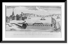 Vintage Nautical Print - Boston - Mass. - The North Battery, 1646
