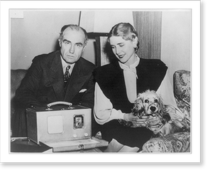 Vintage Americana Print - Henry and Clare Booth Luce on sofa