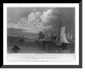 Engraving after painting by Robert W. Weir: North Battery, foot of Hubert St., New York"", Historic Print