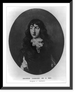 George Canning, head-and-shoulders portrait, oval, facing left, as a boy"" Classic, Antique Print