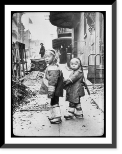 Historic Framed Print, [Lantern slide of Chinatown scene, ca. 1896, by Arnold Genthe] - 7,  17-7/8" x 21-7/8"