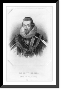 Robert Cecil, 1563-1612, head-and-shoulders portrait, facing left, Historic Print